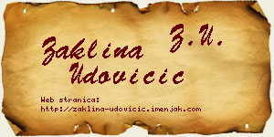 Žaklina Udovičić vizit kartica
